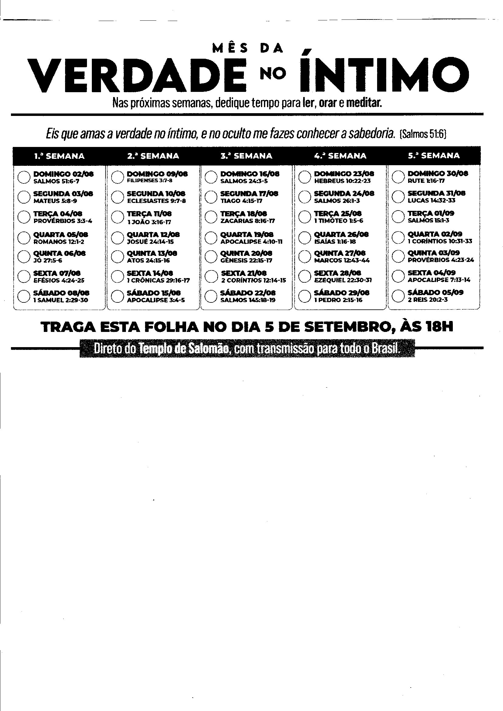 MÊS DA VERDADE NO ÍNTIMO